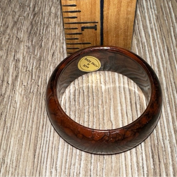 Vintage Set Of 4 Mahogany Napkin Holder Brown Black  Retro Made In Hong Kong - Picture 7 of 8